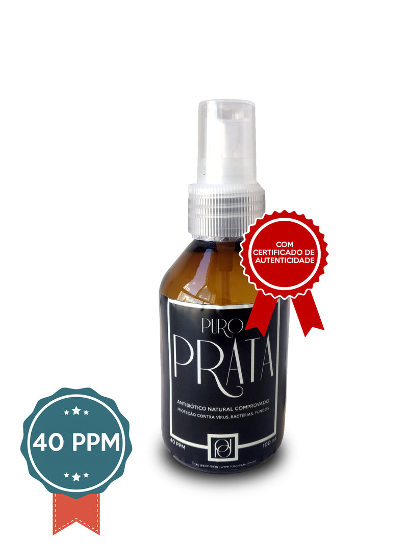 Prata Coloidal Puro Prata 100ml Spray Com Certificado 99,99% Pureza