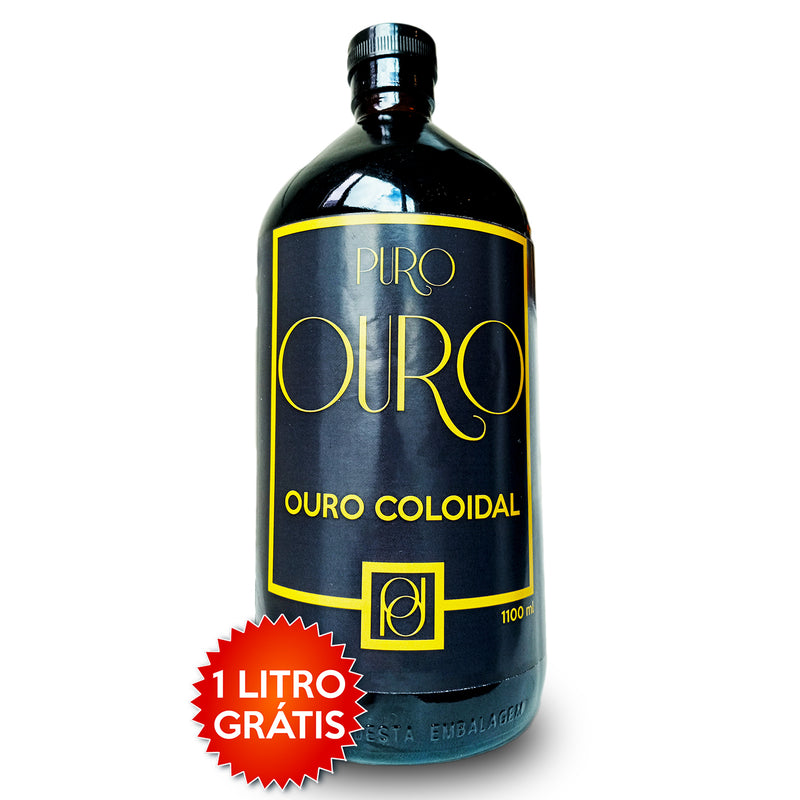 Ouro Coloidal Puro Ouro 1 Litro 1100ml Compre 2 Ganhe 1! Com Certificado