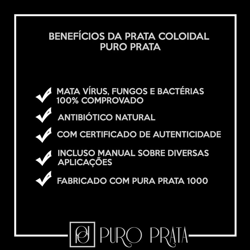 Prata Coloidal Puro Prata 100ml Spray Com Certificado 99,99% Pureza