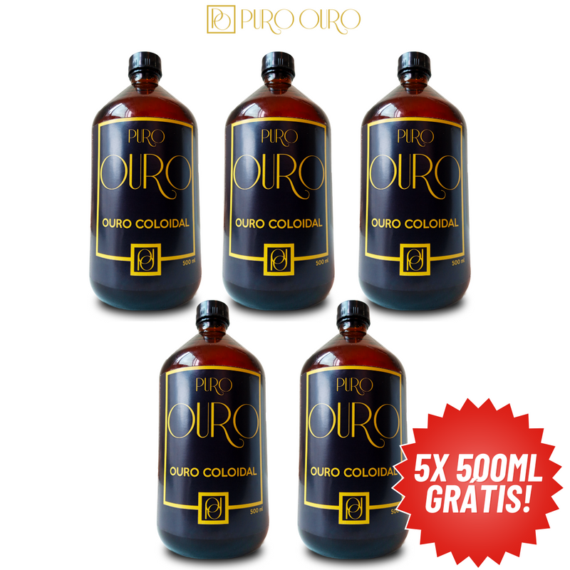 kit Atacado/Revenda Ouro Coloidal 500ml Compre 5 Ganhe 5! Promoção Limitada! Puro Ouro 99,99% Pureza Com Certificado Autenticidade