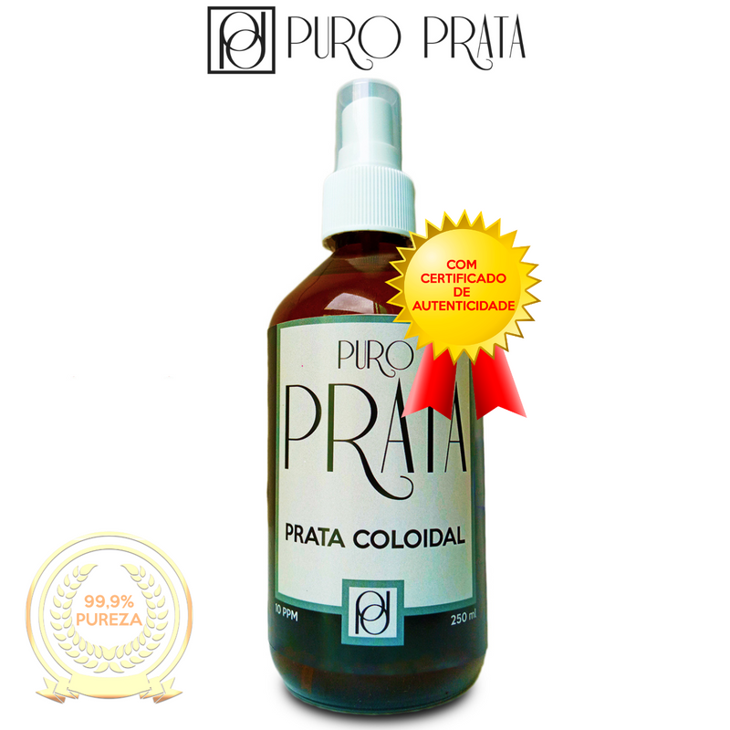 Prata Coloidal Puro Prata 10Ppm Spray 250Ml - Com Certificado 99,99% Puro Original