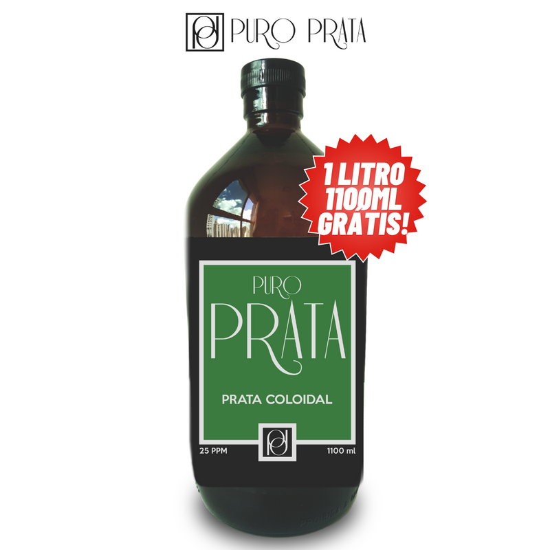 Prata Coloidal 25ppm 1 Litro Compre 2 Ganhe 1! Puro Prata Com Certificado de Autenticidade 99,99% Pureza