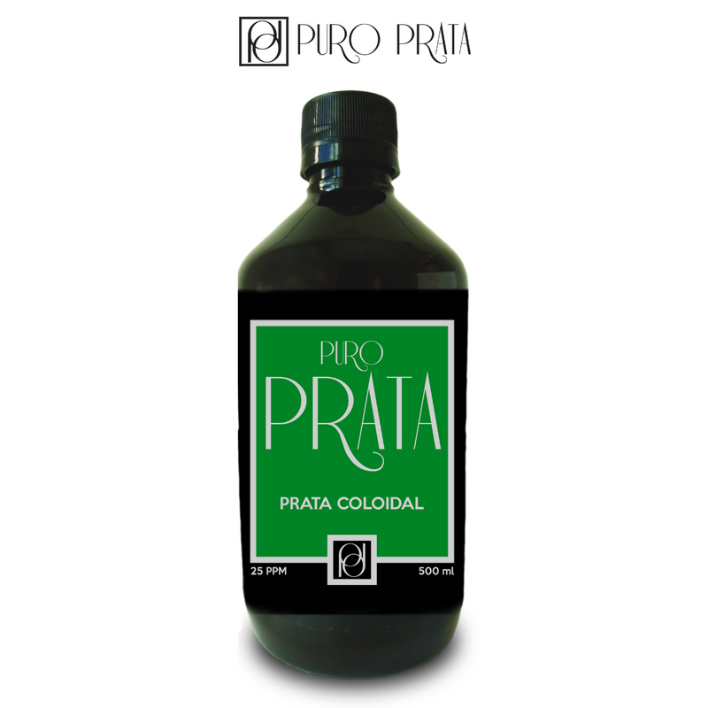 Prata Coloidal Puro Prata 25ppm 500ml Com Certificado de Autenticidade 99,99% Pureza