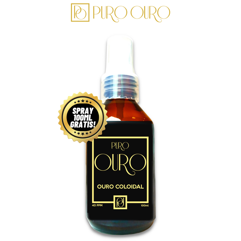 Super Combo Ouro Coloidal 250ppm 1 Litro + Spray 100ml Com Certificado 99,99% Pureza