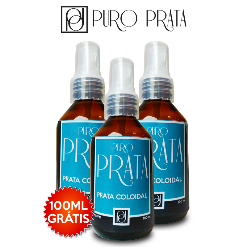 Puro Prata 20ppm Spray 100ml Compre 2 Ganhe 1! - Puro Prata Com Certificado 99,99% Pureza