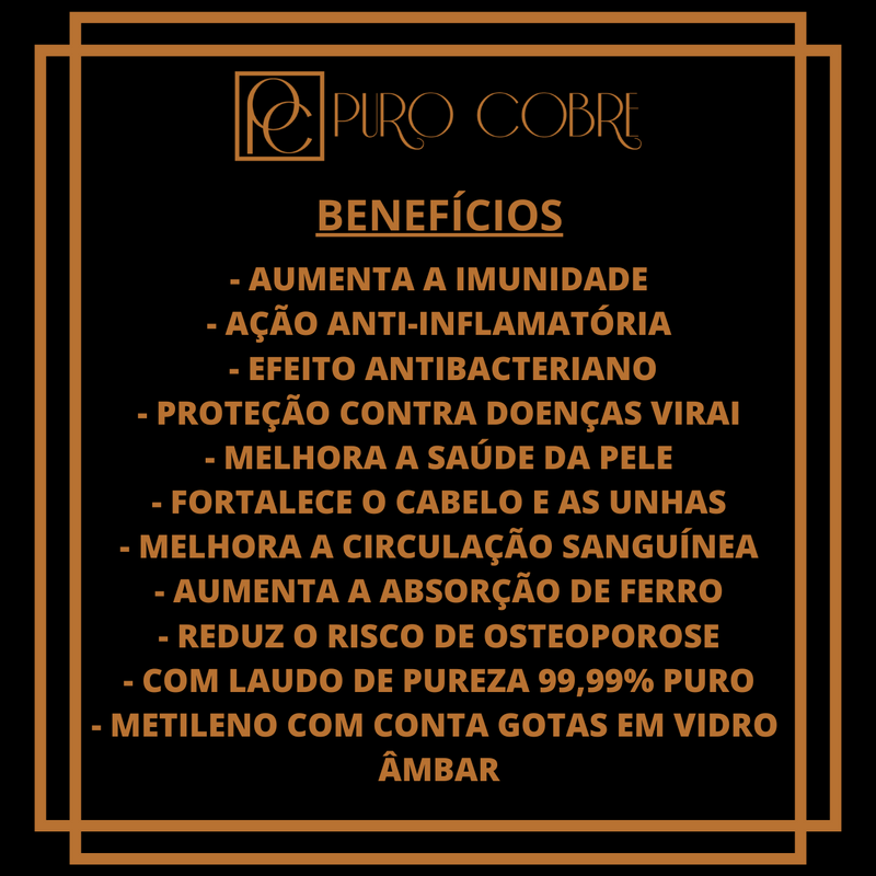 Cobre Coloidal Puro Cobre 1 Litro Compre 2 Ganhe 1! Com Certificado 99,99% Pureza