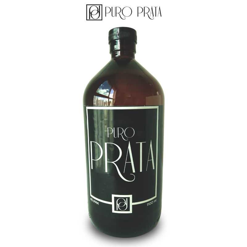 Prata Coloidal 40ppm 1 Litro (1100ml) + Gotas 100ml Grátis! Água de Prata Puro Prata