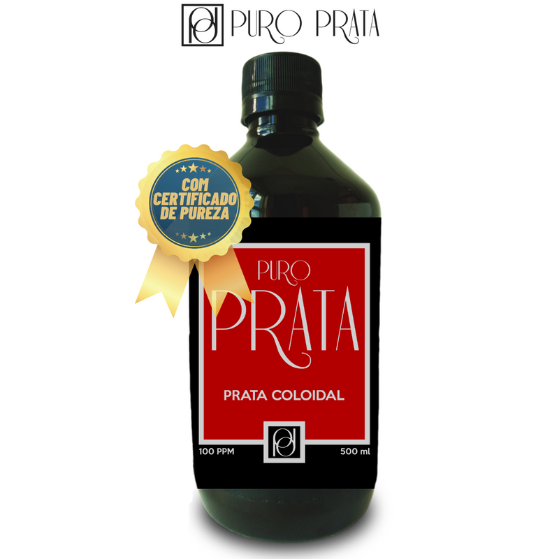 Prata Coloidal 100ppm 3x 500ml Puro Prata Com Certificado 99,99% Pureza