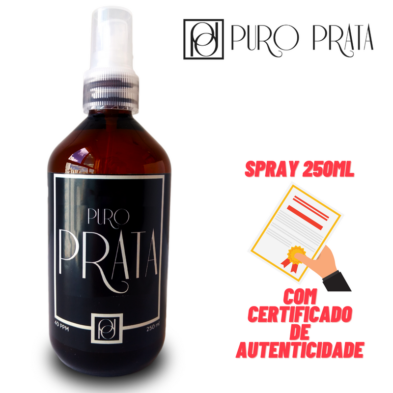 Prata Coloidal Puro Prata 40Ppm Spray 250Ml - Com Certificado Original