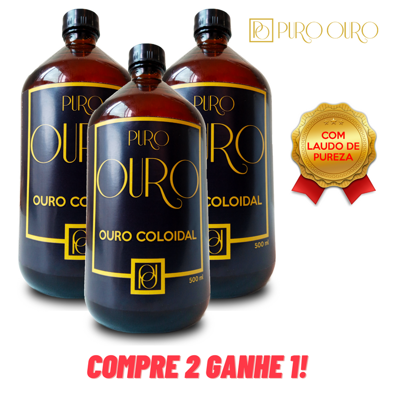 Ouro Coloidal Puro Ouro 500Ml Compre 2 Ganhe 1